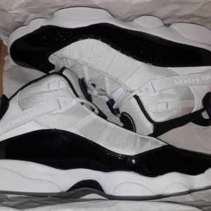 Jordan 6 rings white and black with purple